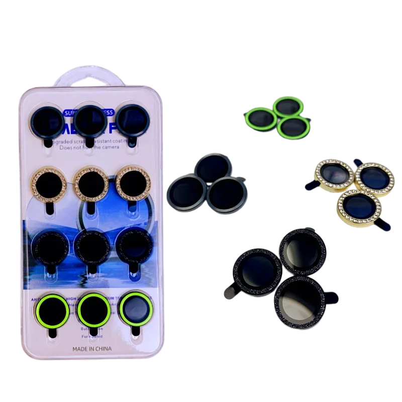 12 IN 1 Bling Glitter Diamond Camera Lens Protector for iPhone 14 Pro Max Plus 13 12Mini iPhone15 Tempered Ypm5 Protection Film