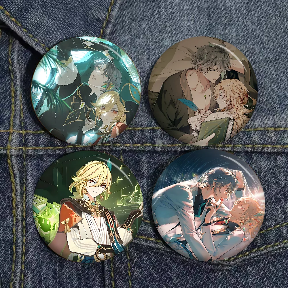 Genshin Impact Kaveh Alhaitham Badges Creative Tinplate Soft Button Pins Animal Icon Brooch Lapel Backpack Badge Accessories Pin