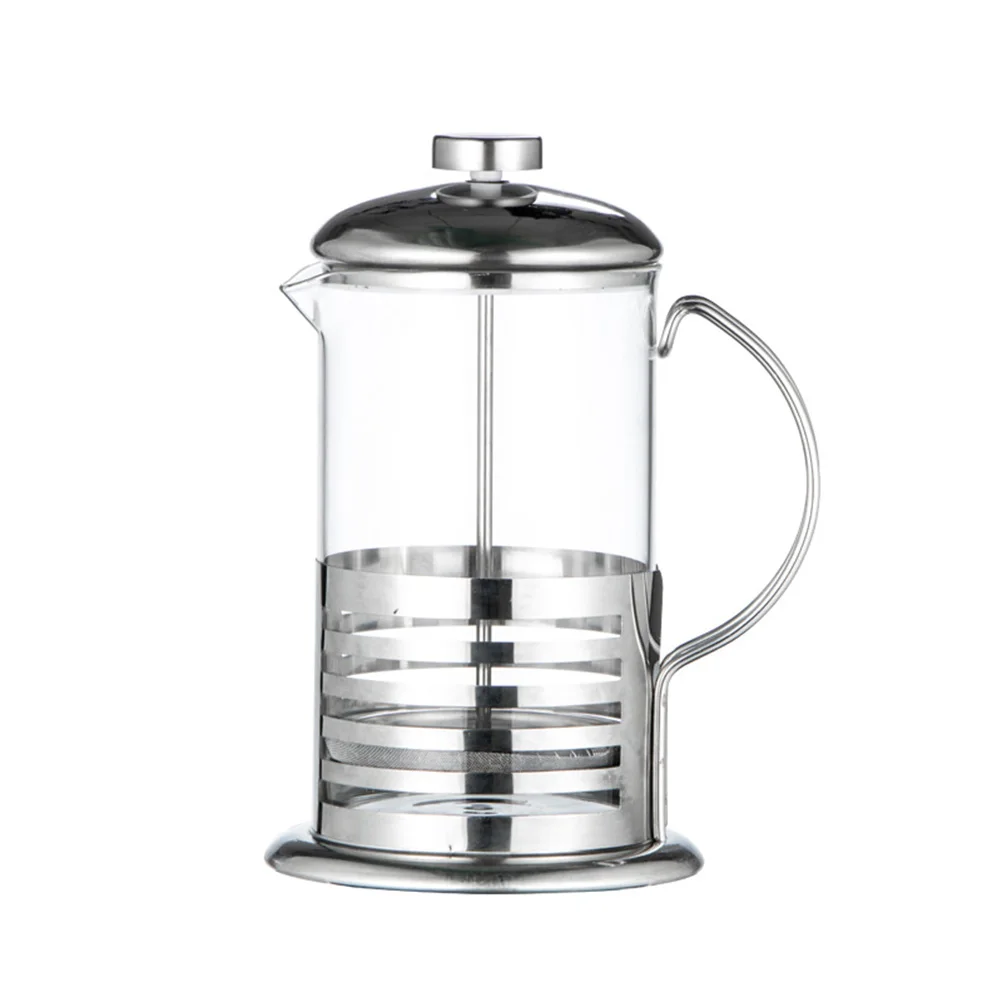 

Heat-Resistant Coffee Pot 600ml Glass Filter Teapot Stainless Steel Multi-Function Strainer Easy to Clean Wash