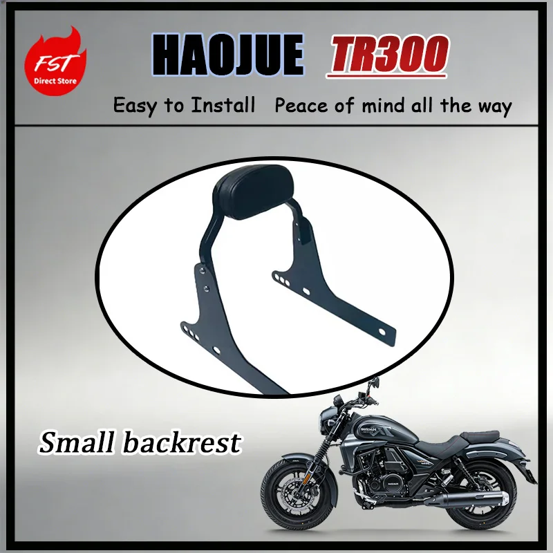 FOR Retro Mini Rear Backrest Pad Frame for HAOJUE TR300 HJ300-3A Motorcycle Passenger Support Cruiser Mod Comfortable Cushioning