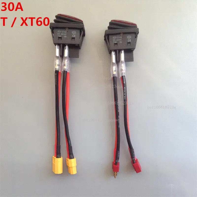 T plug XT60 power switch 30A waterproof switch 4 pins 2 gears, high current, pull net boat master switch
