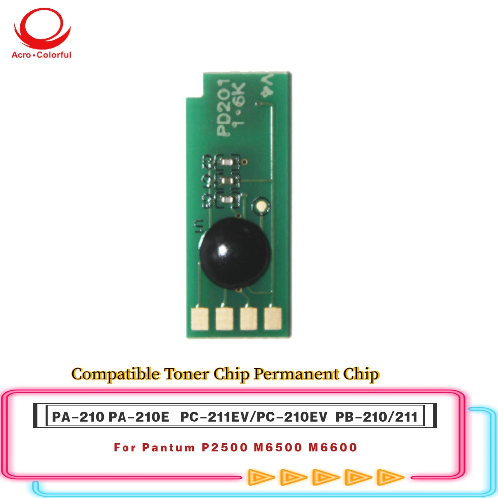 Compatible PA-210 PA-210E PD-201 PC-211EV Toner Chip Apply to Pantum P2500 M6500 M6600 Laser Printer Cartridge