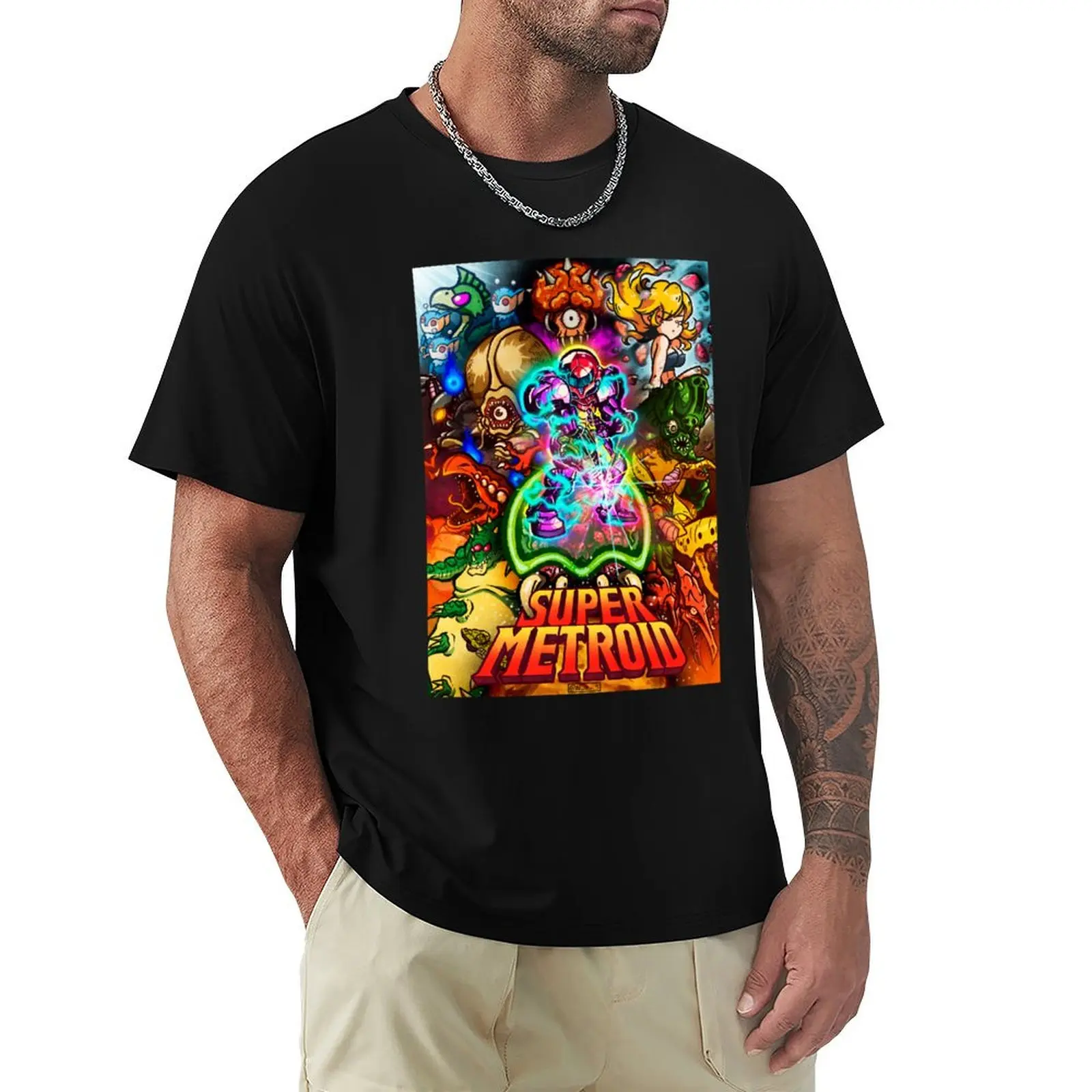 Super Metroid Illustration T-Shirt Festival Short Sleeve T-Shirt