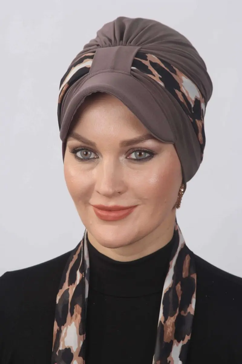 Leopardo Cachecol Chapéu Mink Osso