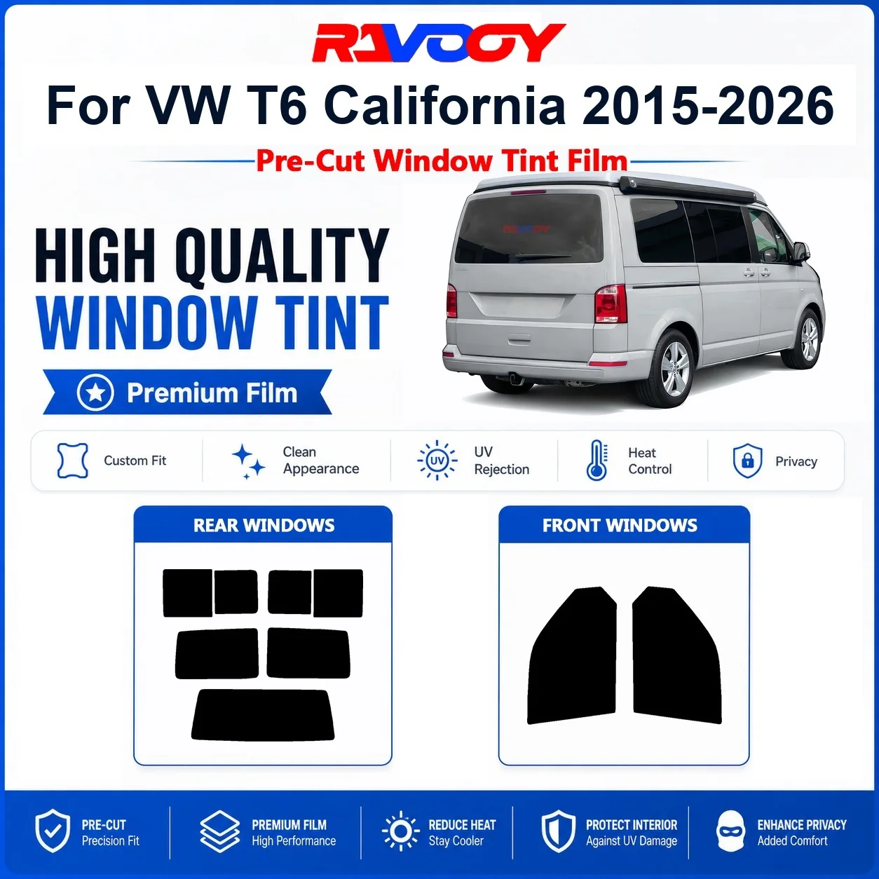 Película De Privacidad Para Ventanas Delanteras Y Traseras De Vw T6 California 2015-2026, Precortada, Con Protección Uv Y Rechazo De Calor — -50%, 25.99€ Coupon, from 25.99€ – 50% descuento – €25.99