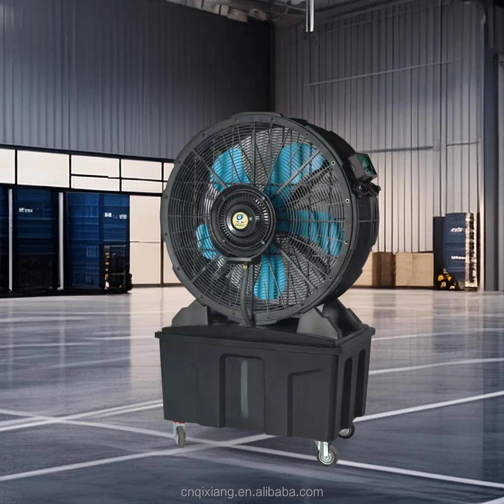 

High Quality Move Mist Fan with Water Tank,1m 1.2m Diameter Floor Standing Industrial Floor Fan for Factory Warehouse Outdoor