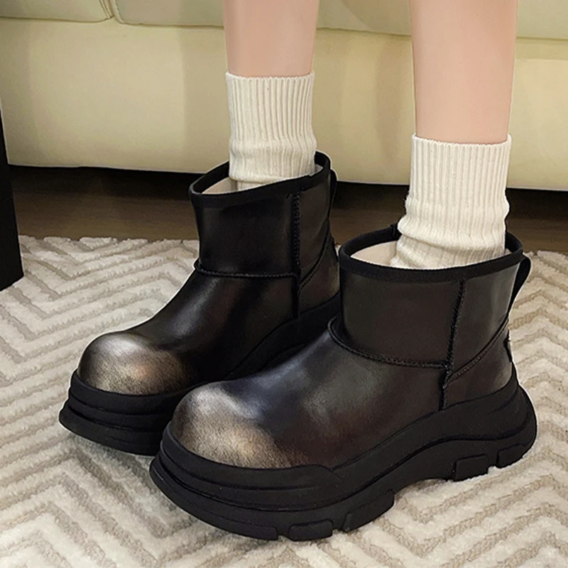 

Winter Ankle Boots for Women Casual Fashion Flats Shoes Platform Warm Winter Boots New Cozy Snow Botas Para Mujer Zapatos