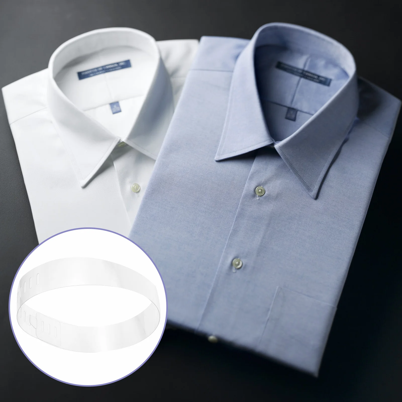 100 szt. Przezroczyste, regulowane podpórki do kołnierzyków koszul męskich z PVC, plastikowe kształtki do kołnierzyków koszul wizytowych