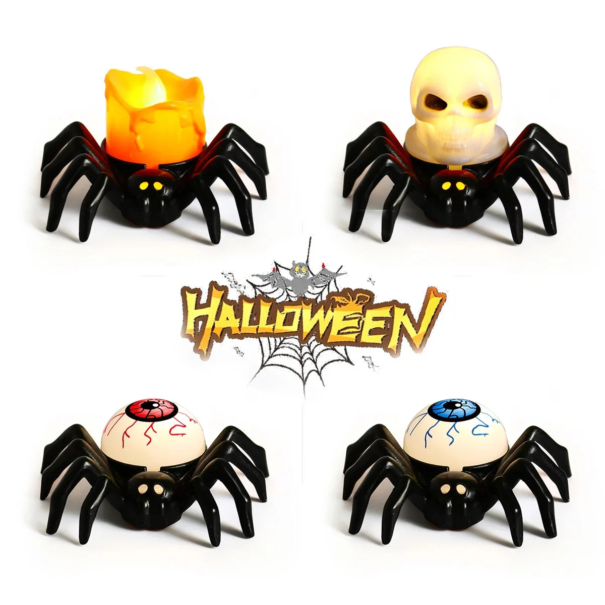 Halloween Explosive Eye Spider Lamp Horror Props Luminous Lights Home Bar Halloween Party Decor Supplies Toys For Kids Gifts