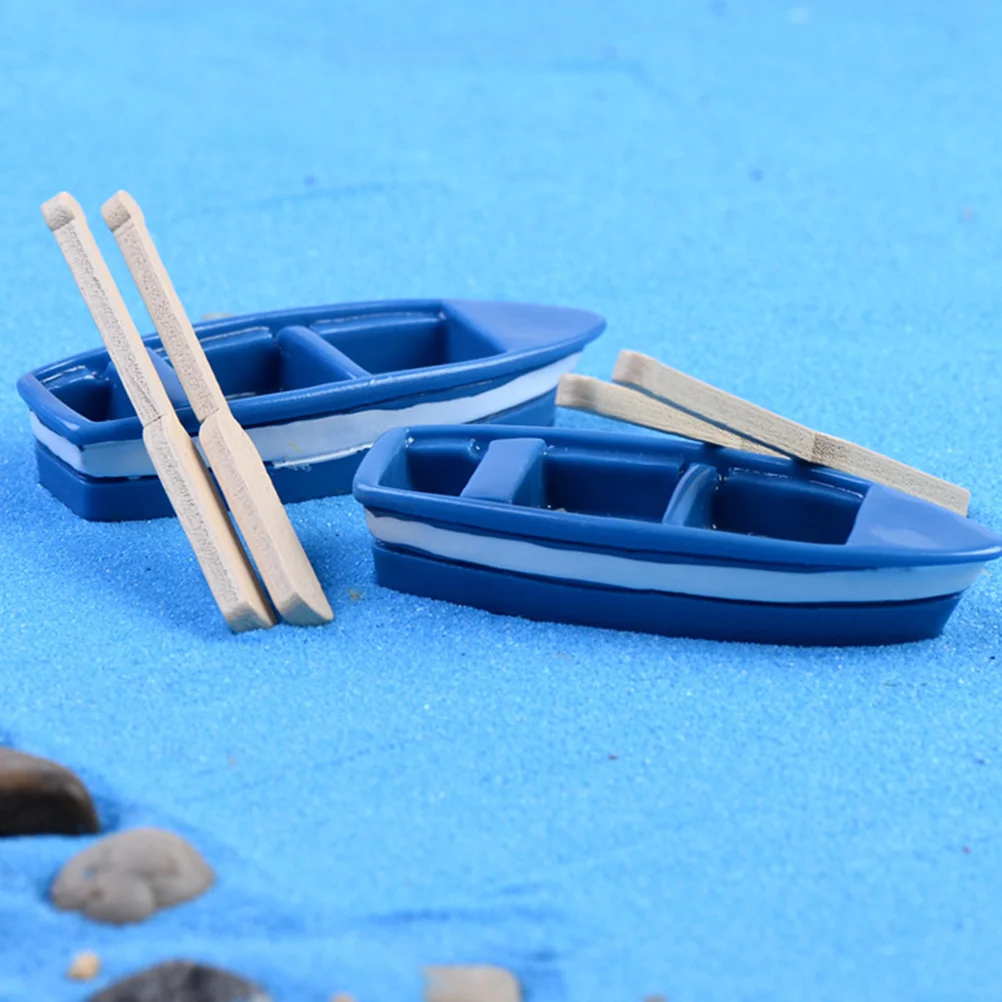 5 Sets Miniatur-Sets, Boot mit Rudern, Strandszene, Ornament, kreative Modelldekorationen, Spielhaus, Spielzeug für Kinder