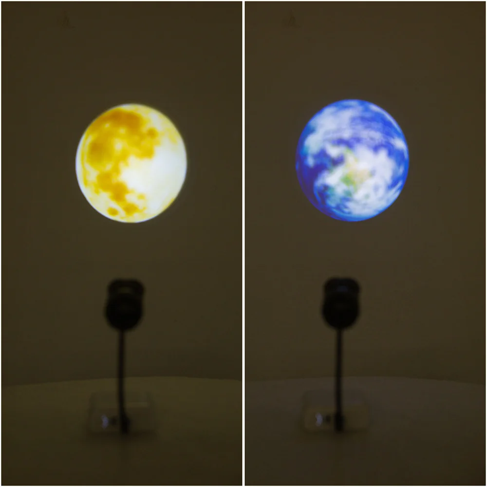 Earth Moon Projector Lamp Planet Projector Background Atmosphere Lamps Led Night Light for Kids Bedroom Wall Decoration Gifts