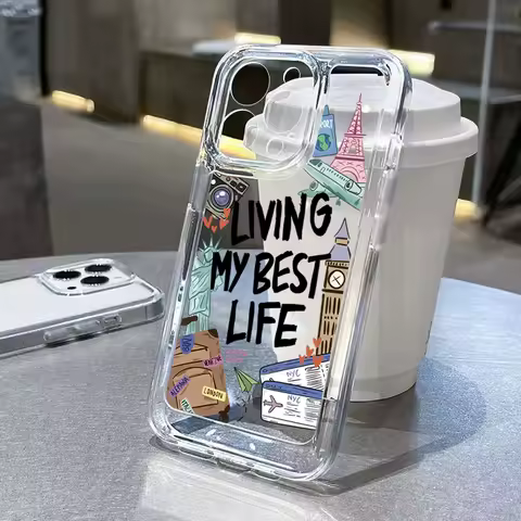 Travel Memory Print Transparent Case For Samsung A56 5G Cases For Galaxy A35 A34 A54 A33 A53 S25 S24 Ultra S23 FE S22 Plus Cover