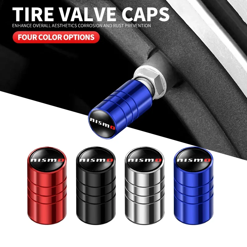 Car Metal Wheel Tire Valve Caps Dust Capwith Car Accessories For Nismo Nissan Tiida Teana Skyline Juke X-trail Almera Qashqai