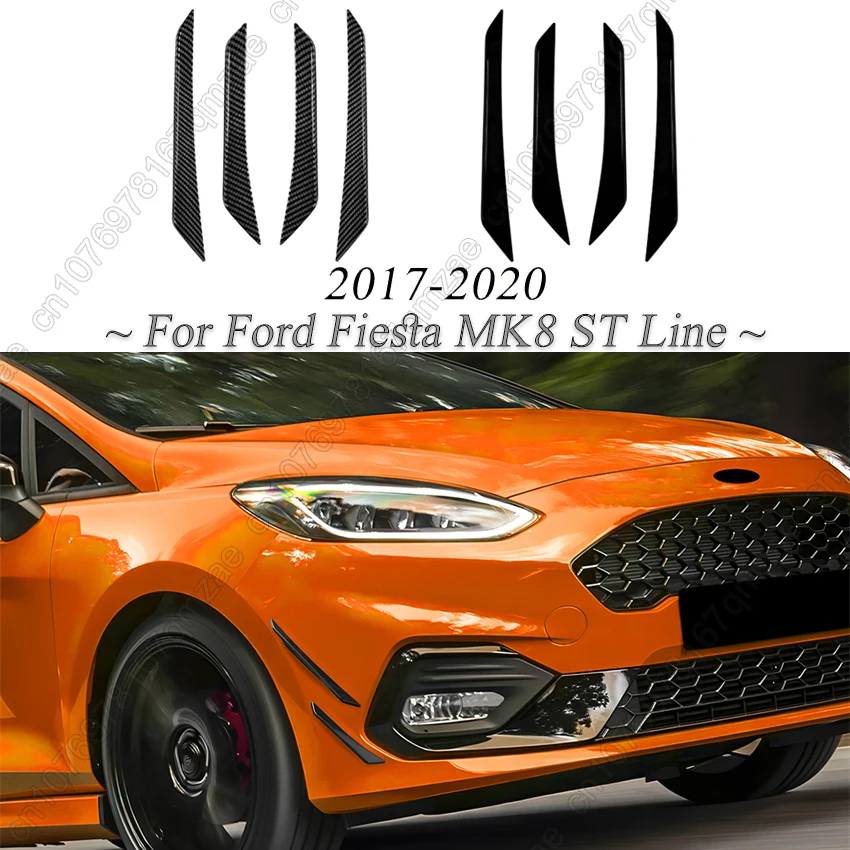

Передний бампер автомобиля, боковой ветровой нож, канарт, спойлер, подходит для Ford Fiesta MK8 ST Line 2017-2020, внешняя модификация, комплекты кузова