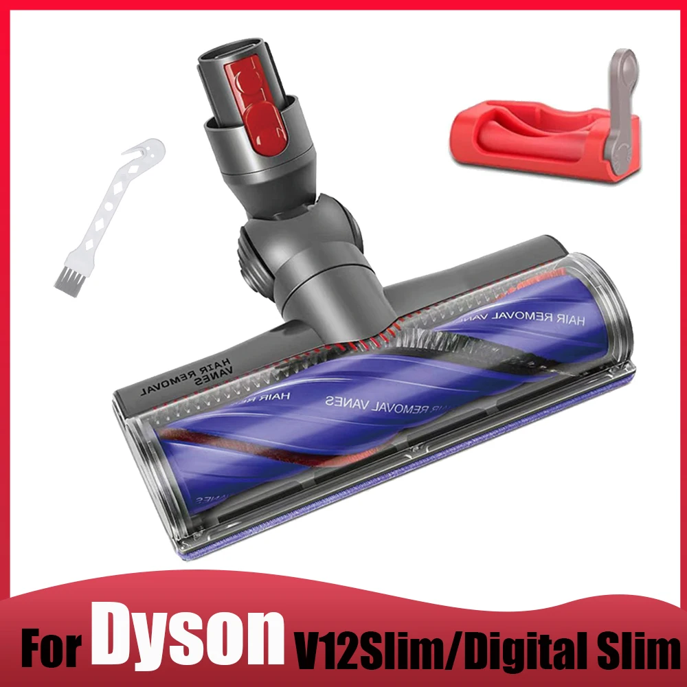 For Dyson V12/V10 Slim/Digital Slim, Anti-Tangle Direct Drive Brush Head, Strong Suction for Carpet & Hard Floor