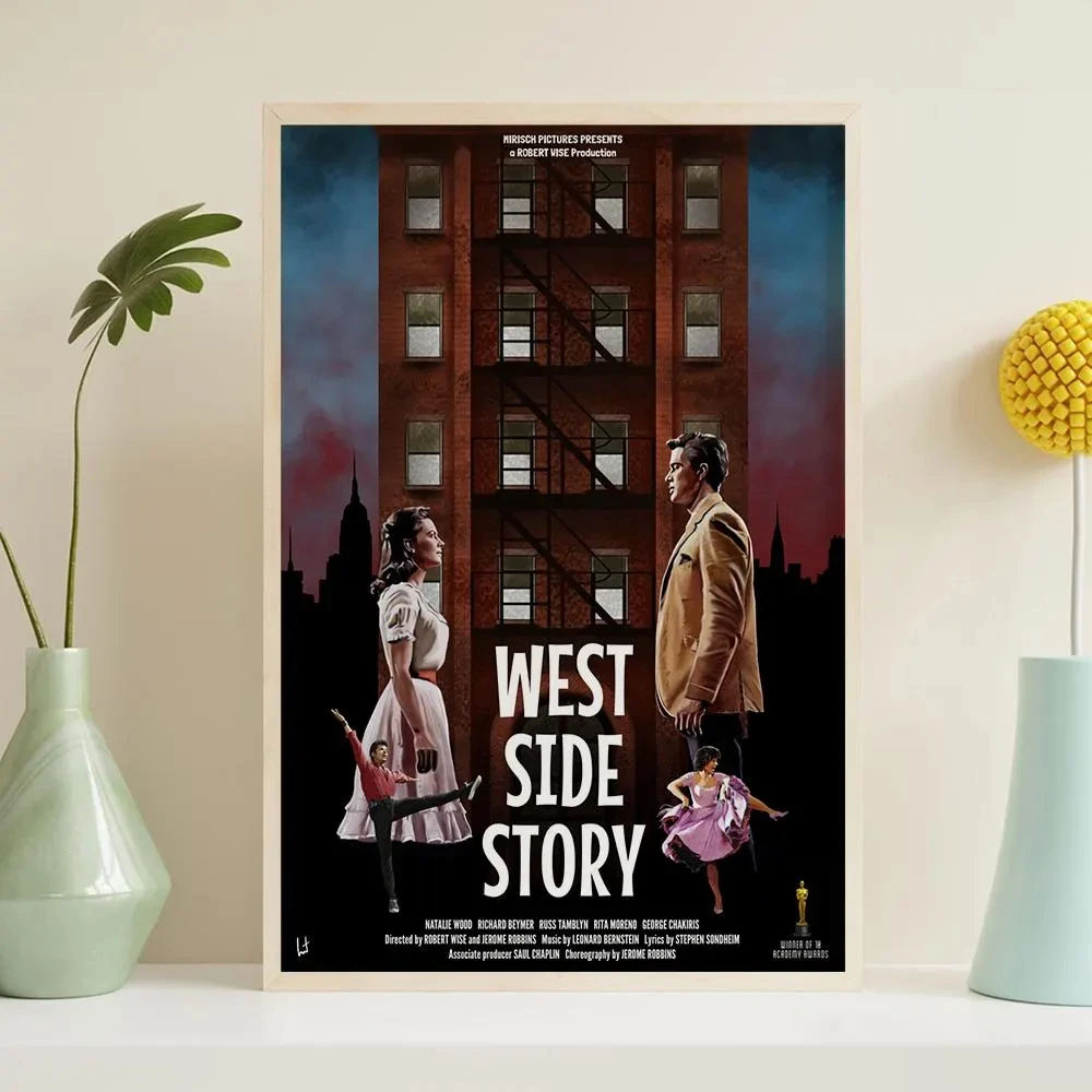 

W-West Side Story 1961 fanart Movie intage Poster Poster Prints Wall Art Canvas Oil Painting Room Home Decor Bar