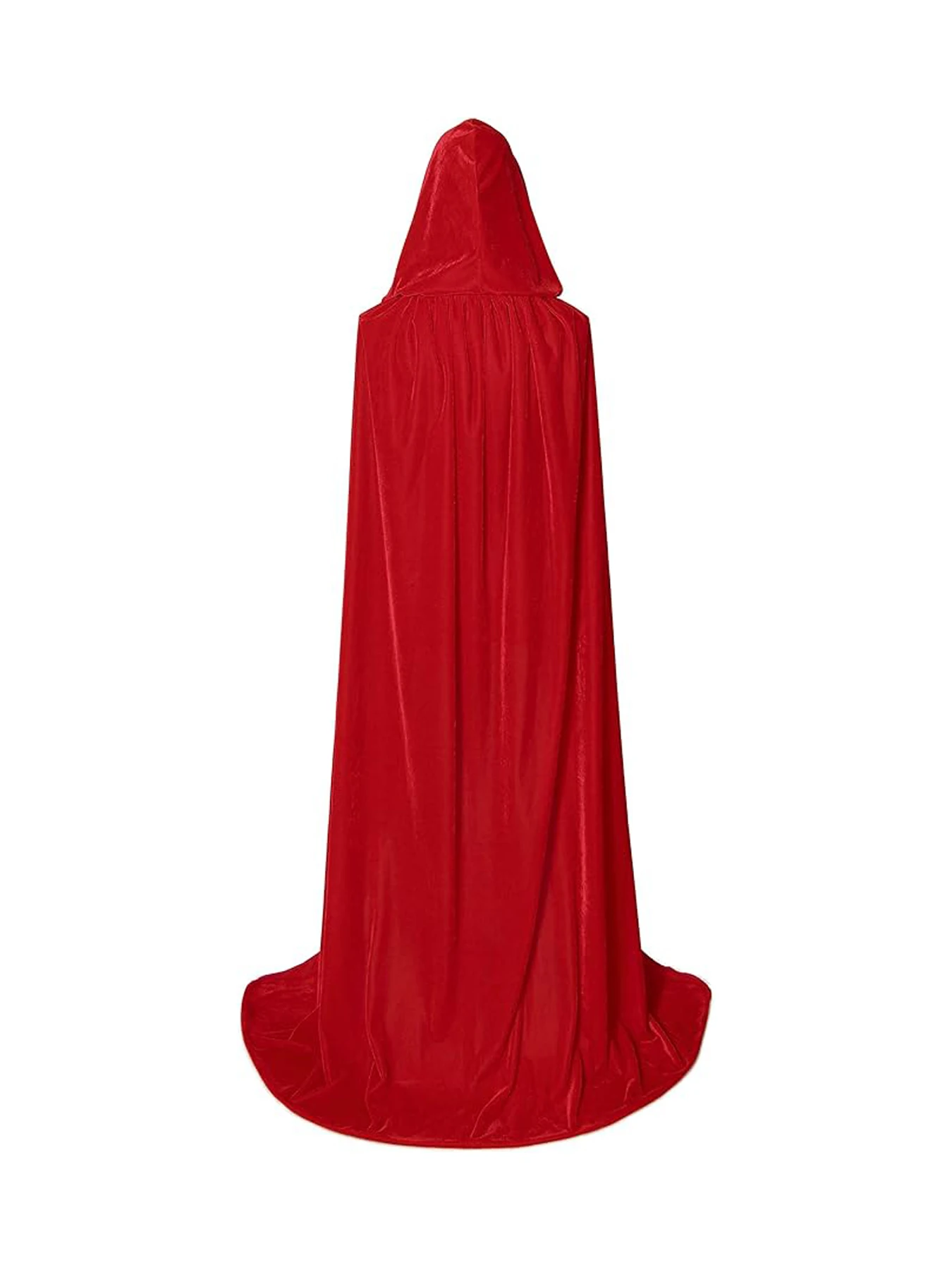 Christmas Velvet Halloween Grim Reaper Cloak long Hooded cape Unisex for  Devil Witch Wizard Christmas Cosplay red Death cloak