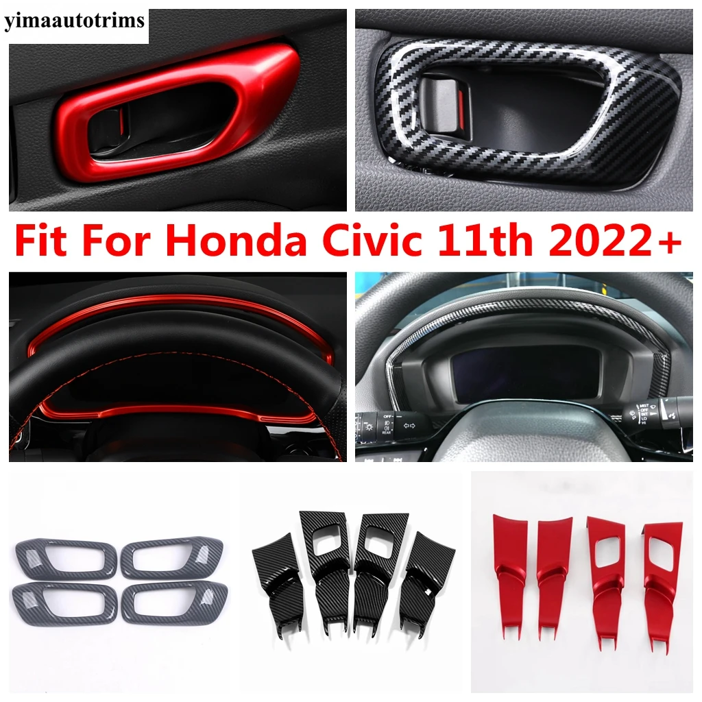 

Inner Armrest Door Handle Bowl Panel Strip / Dashboard Frame Decor Trim For Honda Civic 11th 2022 - 2024 Interior Accessories