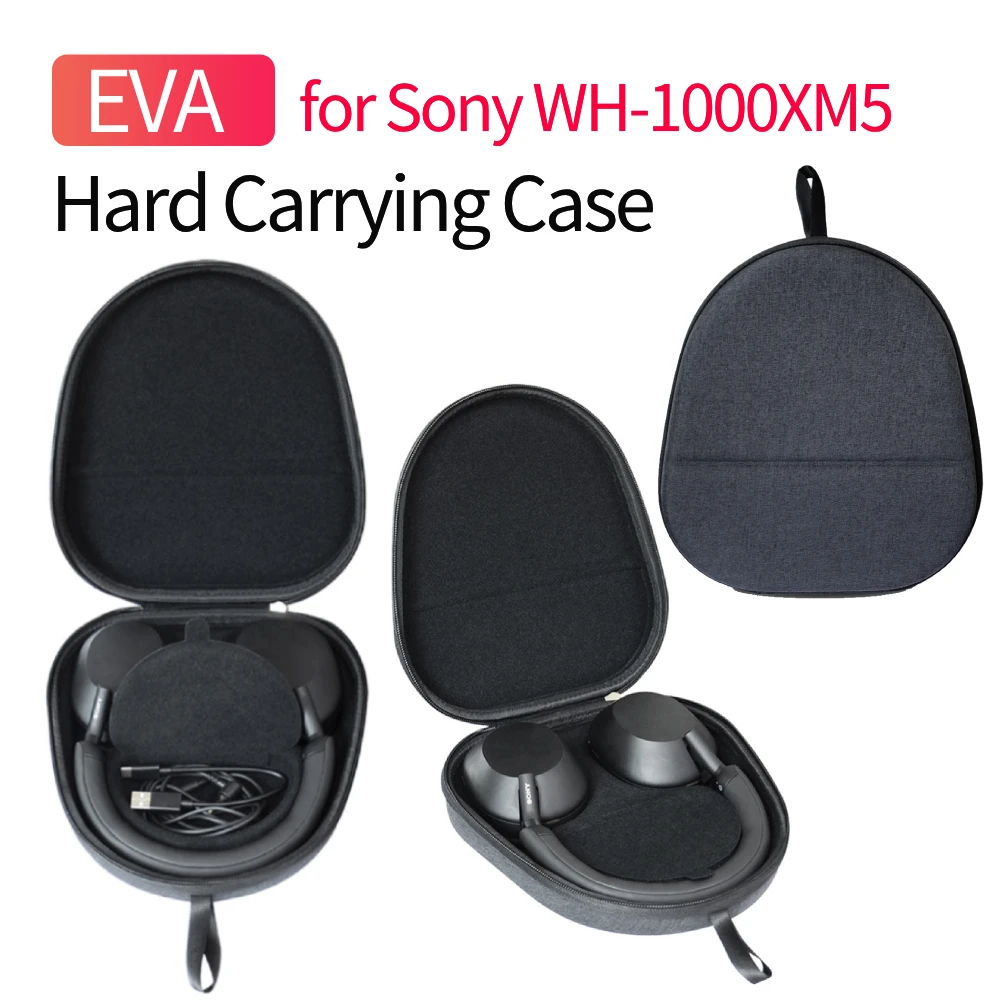 

Жесткий чехол из ЭВА для наушников Sony WH-1000XM5, противоударный защитный чехол, твердый корпус с защитой от царапин, аксессуары для наушников