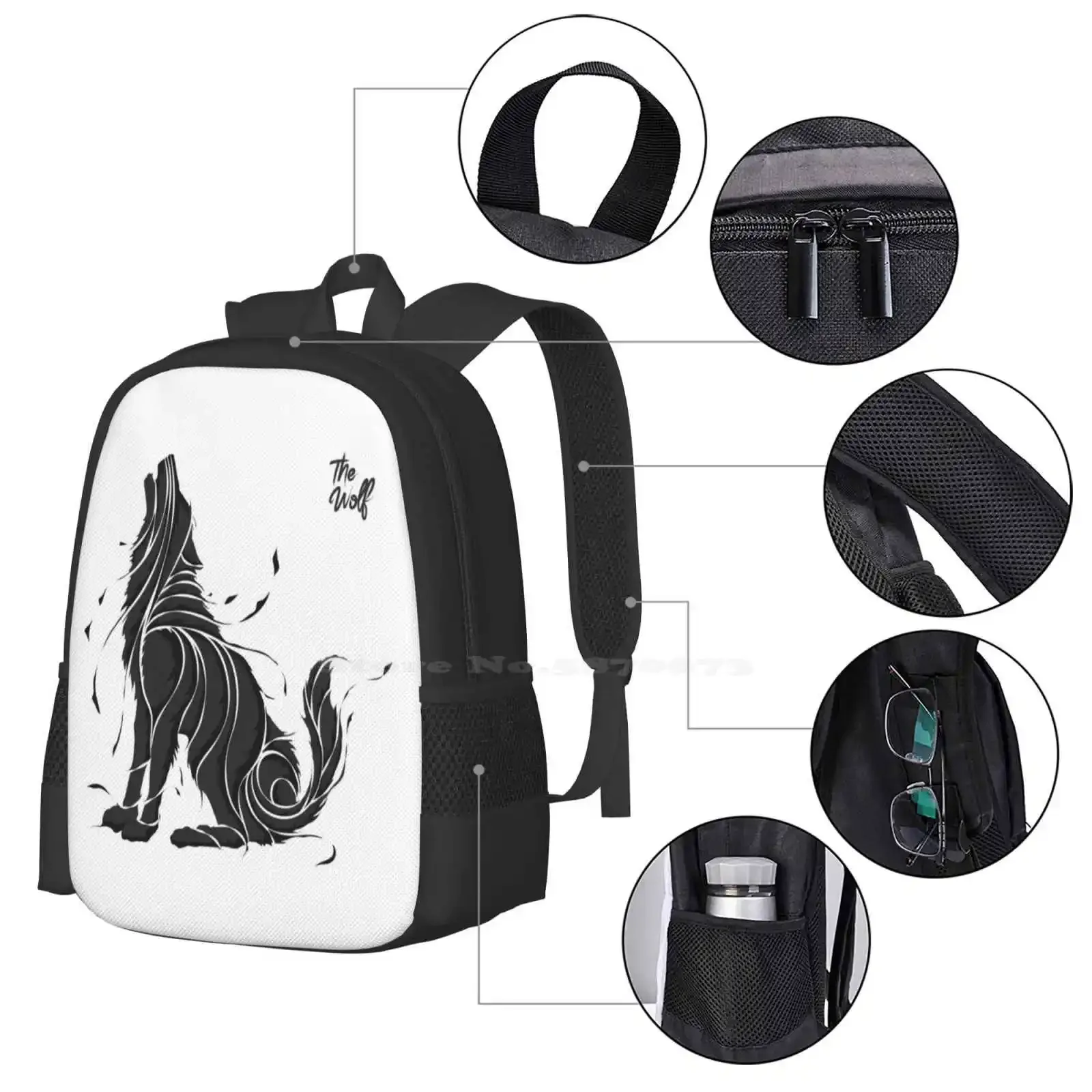 الأسطورية الأسود الذئب الفن رائجة البيع المدرسية على ظهره حقائب الموضة الأسطورية الأسطورية الذئب الأسطوري الأسود الذئب الأسود الفن الذئب الأسود #4