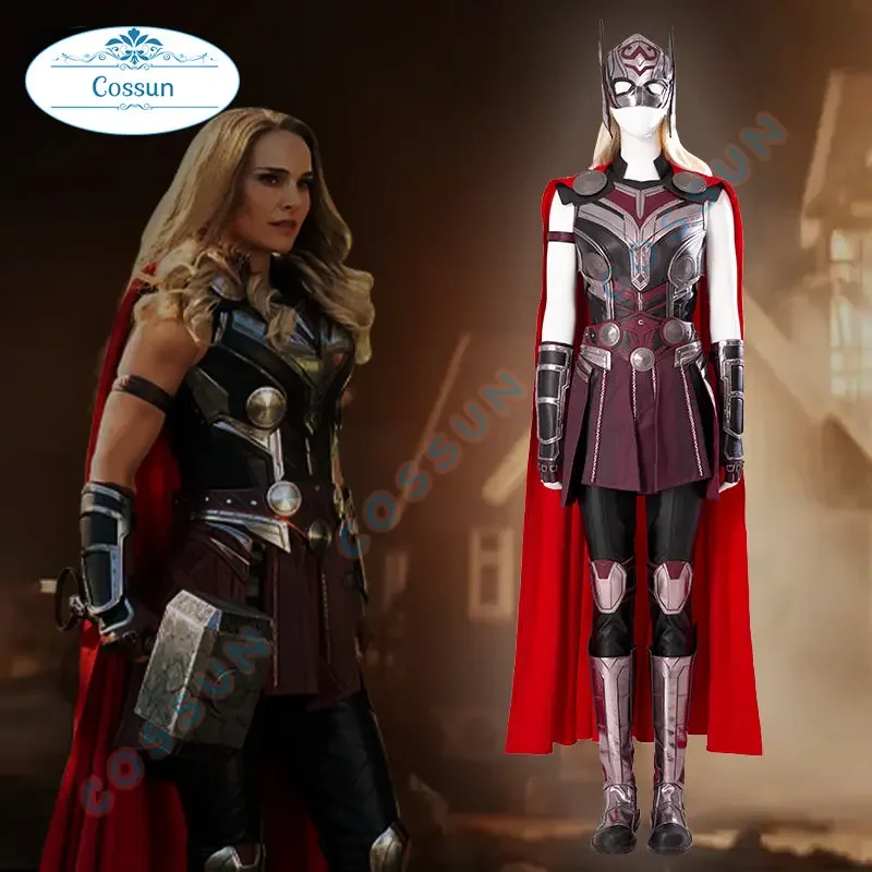 New Superhero Lady Thor Cosplay Costume Jane Foster Outfits Women Armor Suit for Halloween Carnival Party Wig Props Custom Size