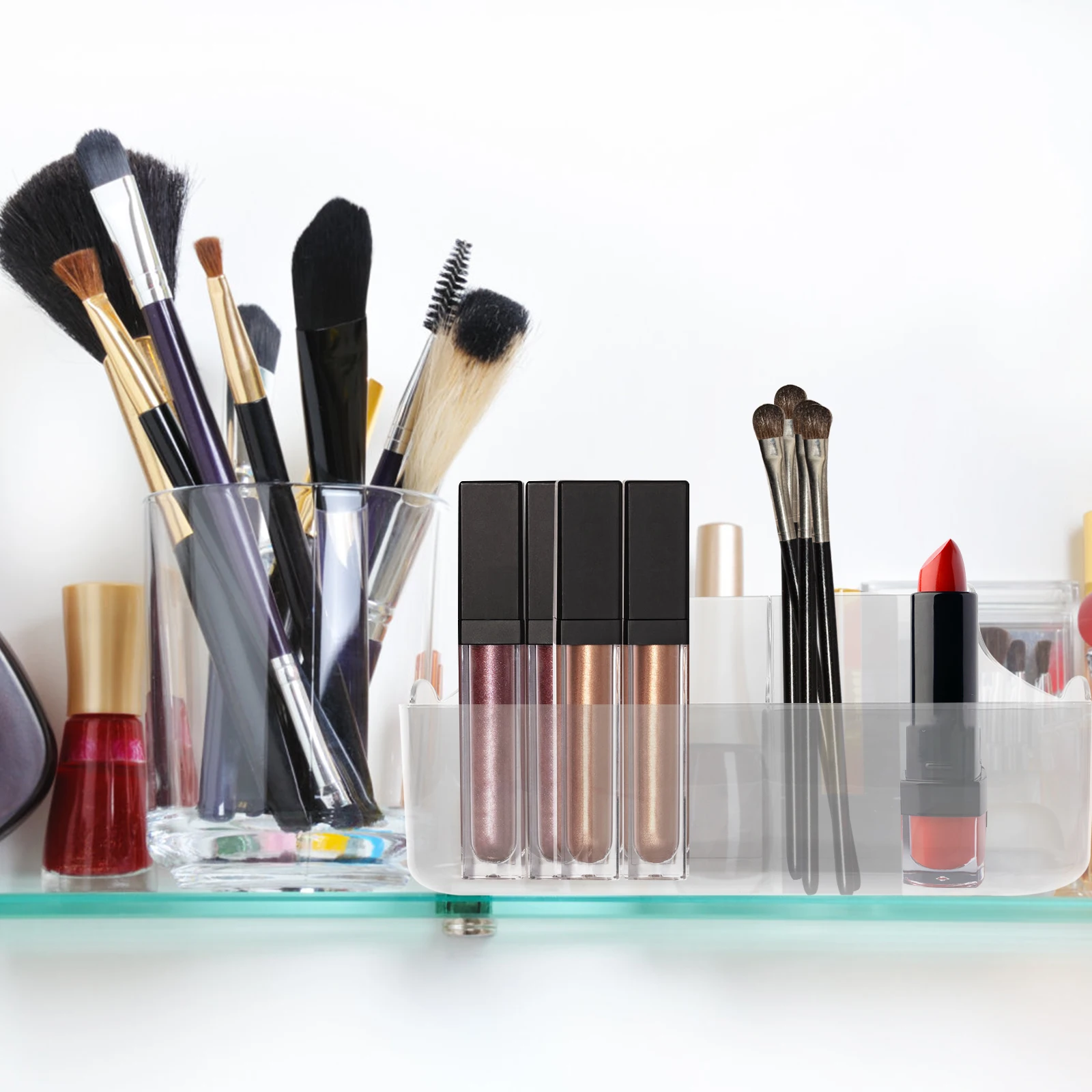 

Multifunctional Makeup Box Skin Care Product Holder Desk Tidy Organiser Household Pen Organizer Plastic Countertop