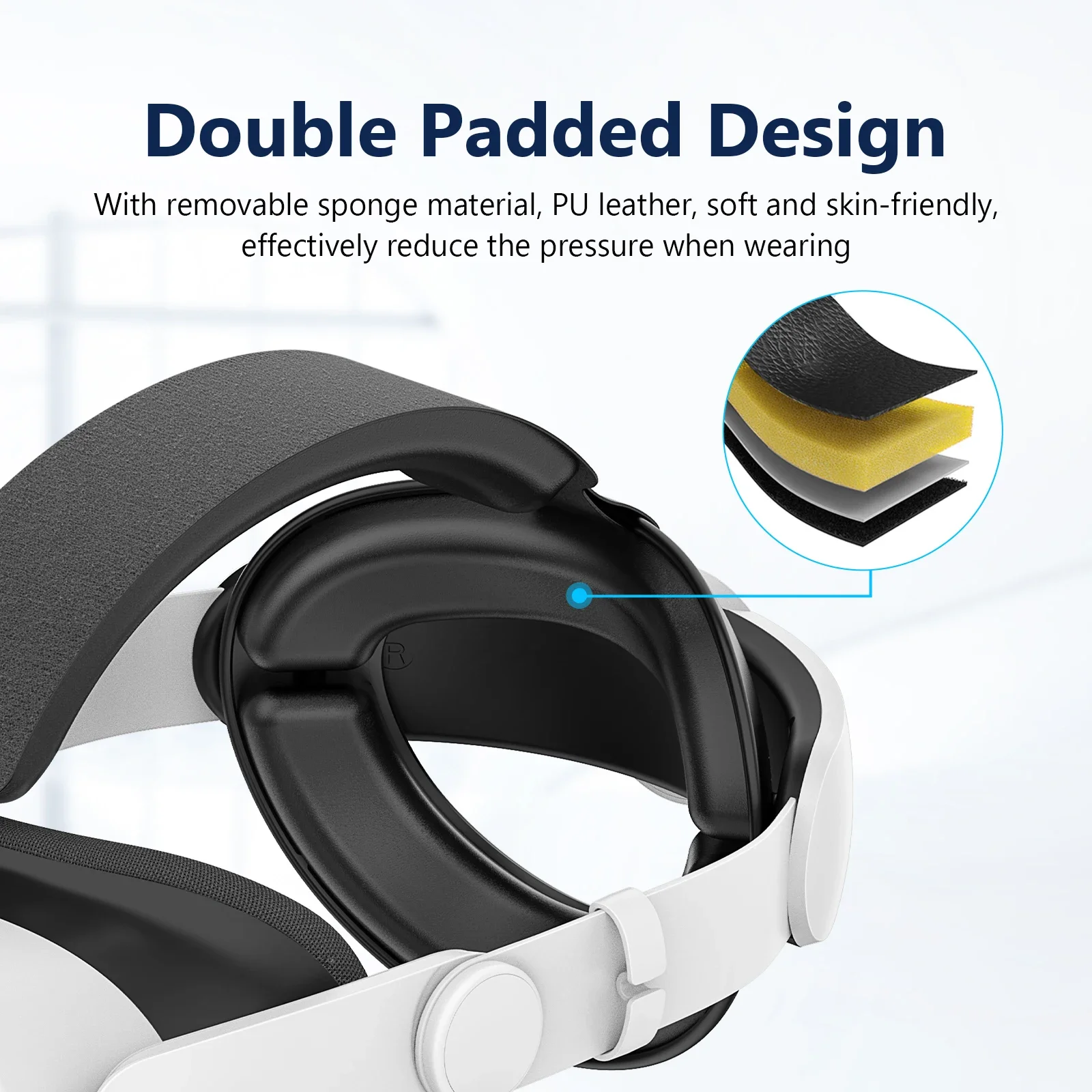 Ulepszony regulowany pasek na głowę do Meta Quest 3/3S wymienny pałąk Elite pasek nakrycia głowy do akcesoriów Oculus Quest 3S VR — zdjęcie produktu 6