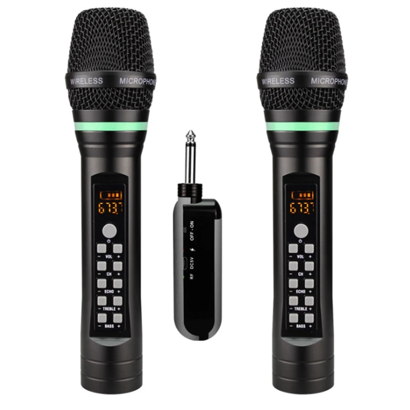 

D300 Wireless Microphone System, Conference Home Mobile Phone Live Sound Card K Song Universal Microphone(Two)