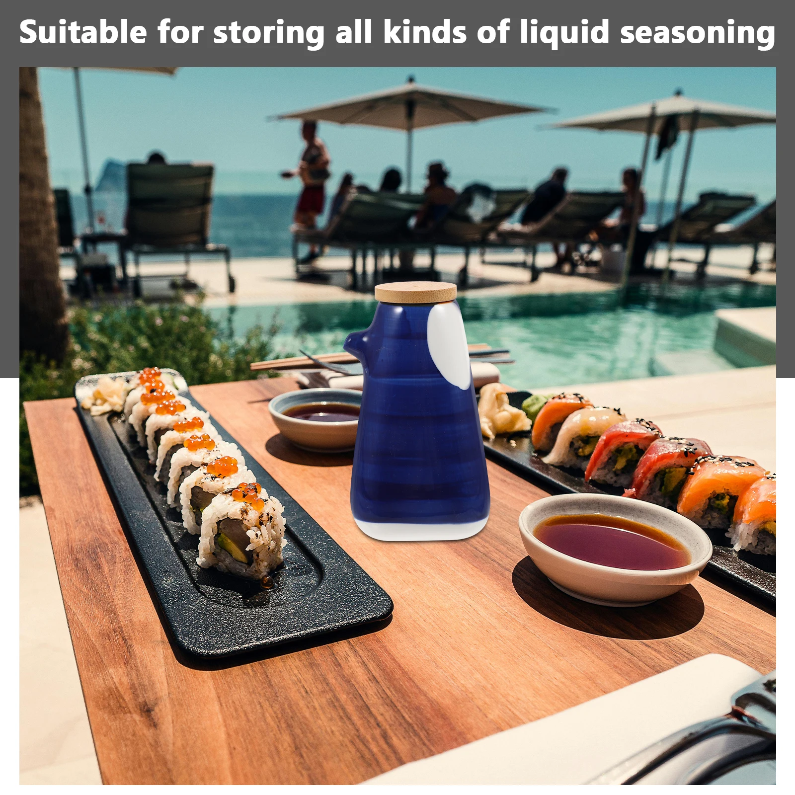 

Large Capacity Ceramic Vinegar Dispenser Oil Dispenser Soy Sauce Container Japanese Style Kitchen Sauce Bottle Cooking Jar