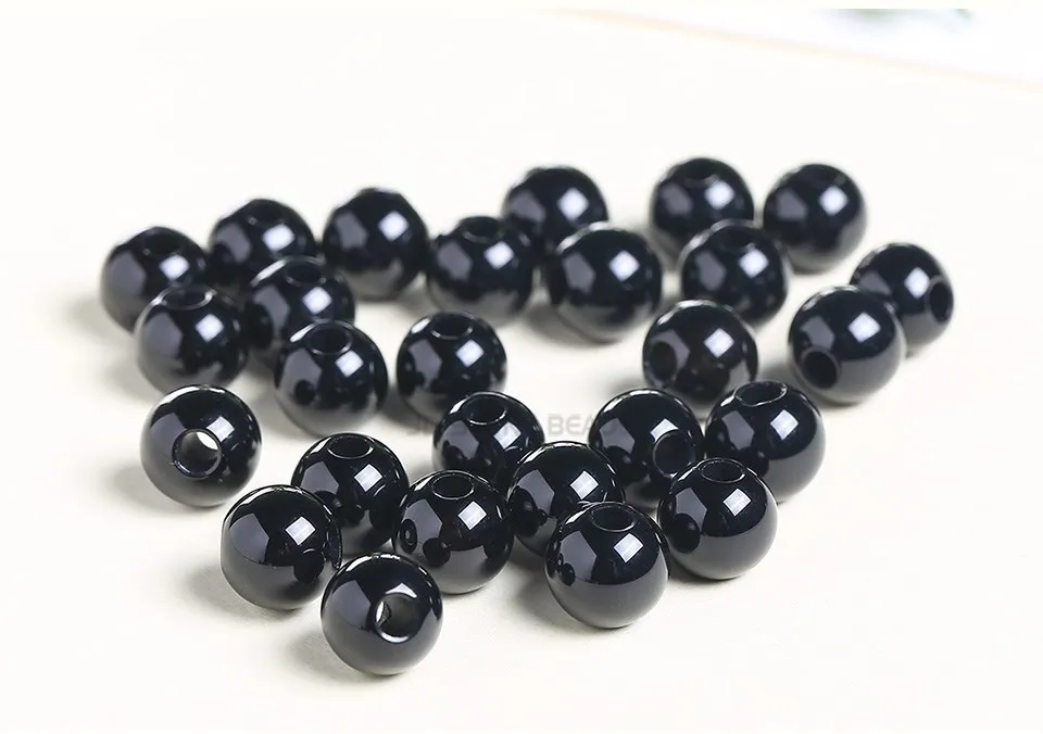 50 teile/los Natürliche Stein Big Loch Perlen Hohe Qualität Amethyst Achat Jade Runde Perle Für Für Schmuck Machen Diy Armband zubehör – Detail 9