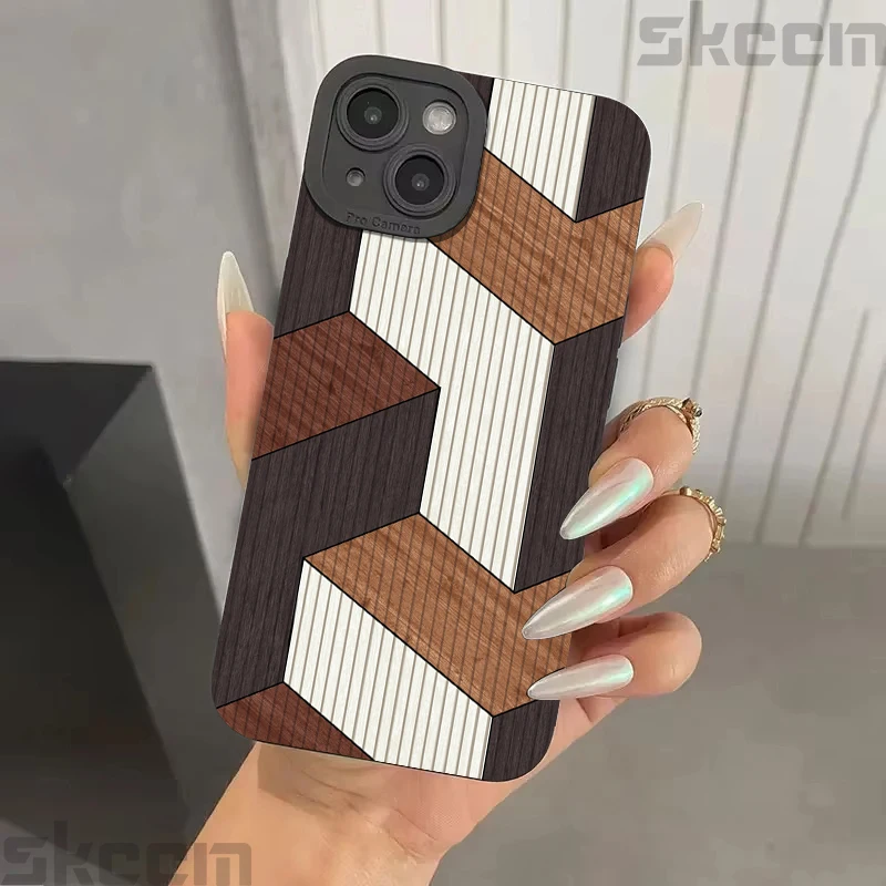 Phone Case For Samsung Galaxy S25 S24 S23 Ultra S22 Plus S20 S21 FE A15 A35 A54 A55 Creative Vintage Wood Grain Pattern Cover