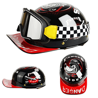 Vintage Motorcycle Helmet Retro Baseball Cap Open Face Half Hat Helmet Men Women Chopper Electric Motorcycles Cruiser Scooter