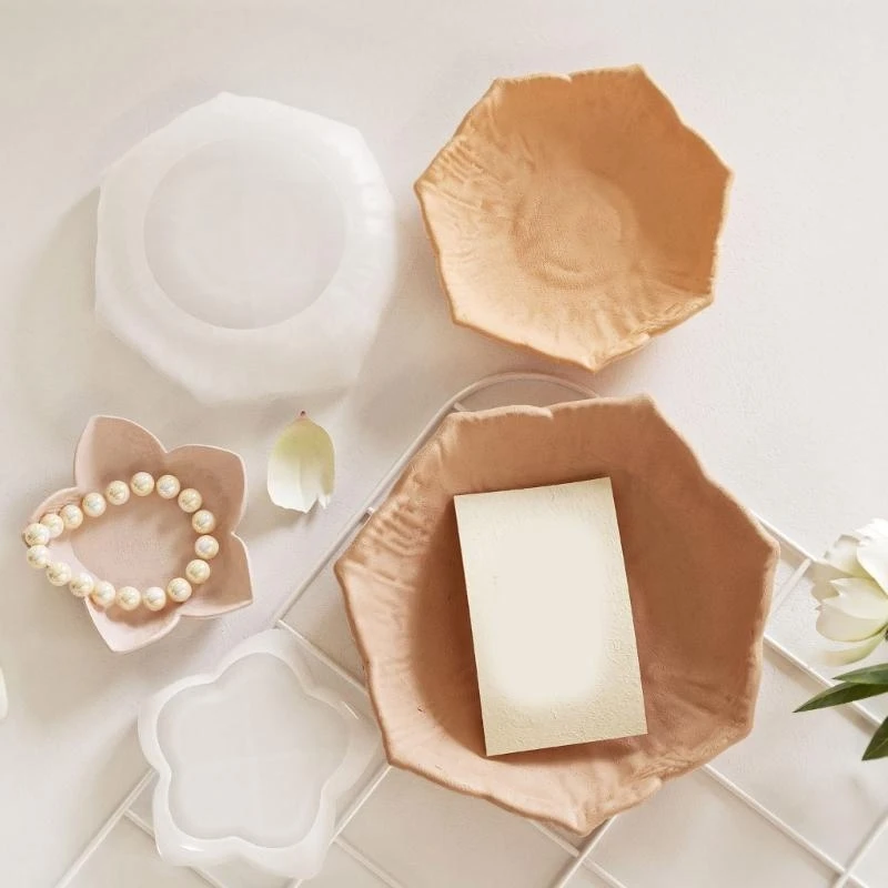 E1PE頑丈なシリコンラウンドトレイトレイ型クリエイティブDIYプロジェクトとストレージプレート