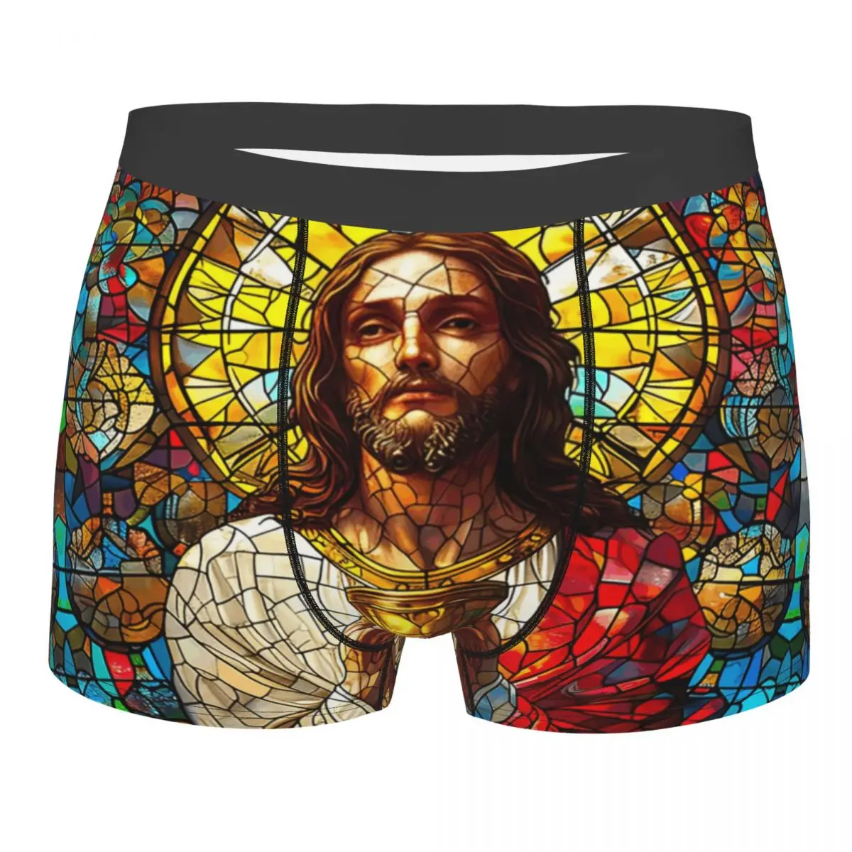 Custom Religious Jesus Christ Underwear Male Sexy Print Boxer Shorts Panties Briefs Breathable Underpants