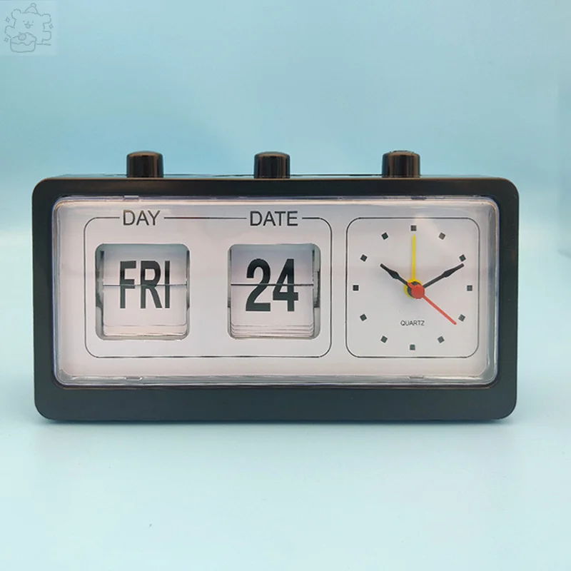 Vintage Fashion Flip Clock Digtal Flip Day Date Time Display Clock