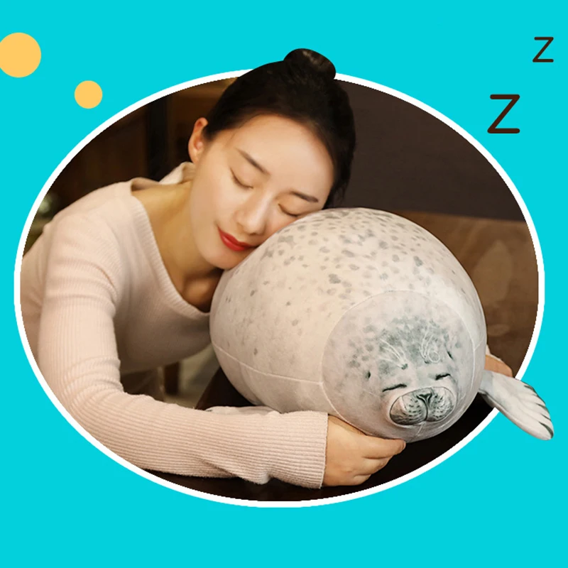 Angry Blob Seal Pillow Chubby 3D Novelty Sea Lion Doll Plush Stuffed Toy Baby Sleeping Throw Pillow Gifts For Kids Girls