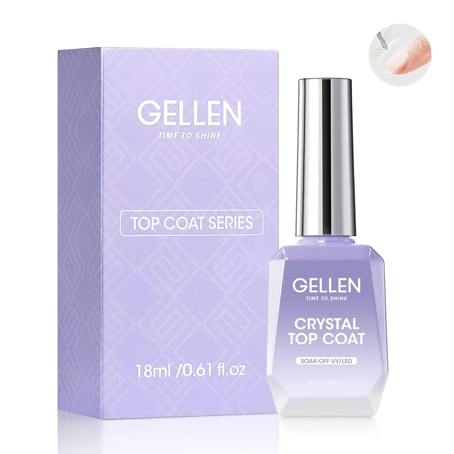 GELLEN Gel per unghie Top Coat 18ML Bottiglia grande Ultra Gloss Superior Shiny Unghie Smalto Finitura Lunga durata Lucido Manicure Art Fai da te