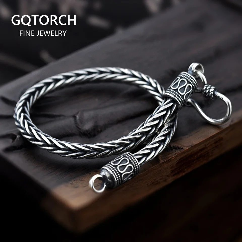 Vintage Real Pure 925 Sterling Silver Handmade Braided Chain