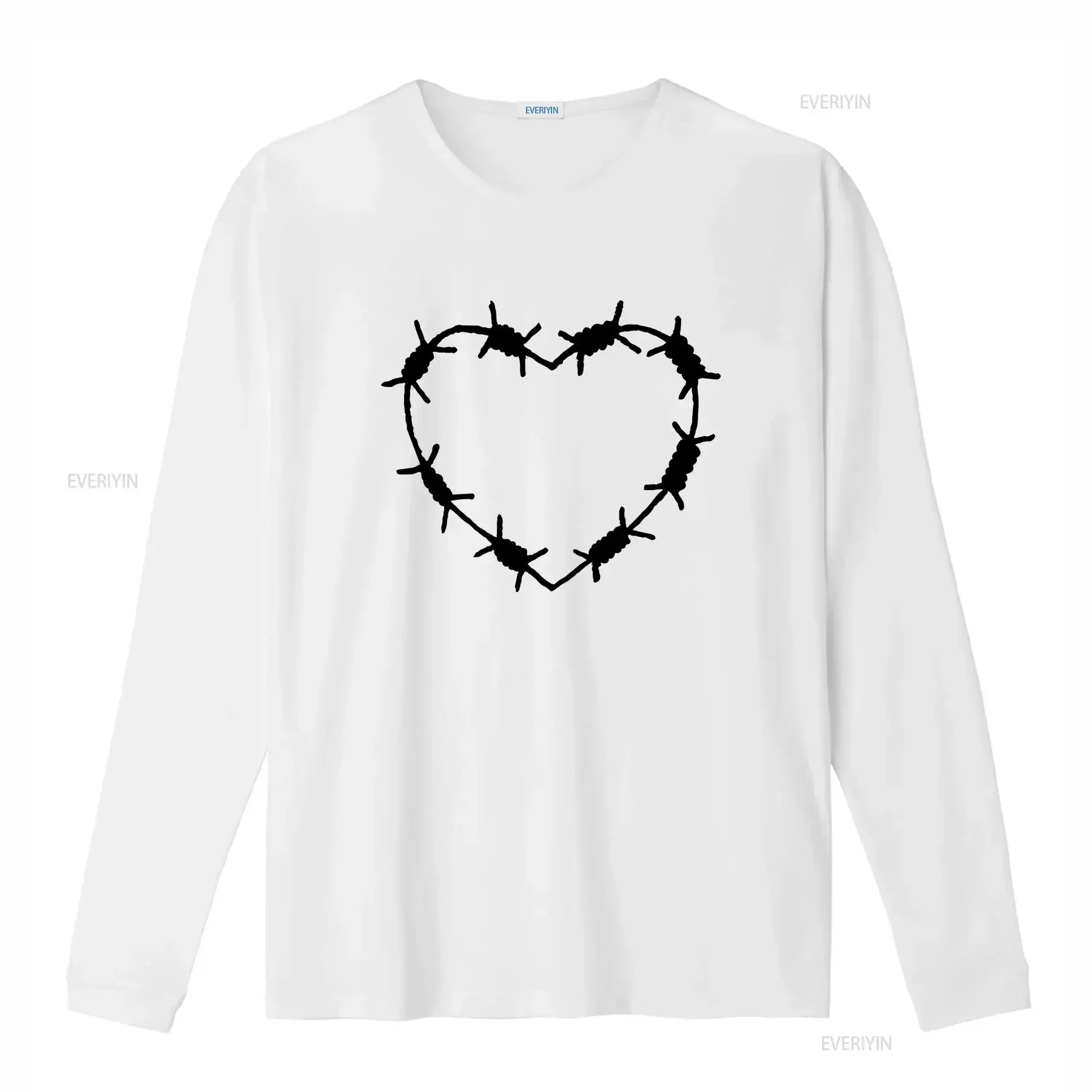 Barbed Wire Heart T Shirt Gothic Alternative Punk tee Tattoo Style Girlfriend Emo clothing Cute vintage Washed Stylish fashion