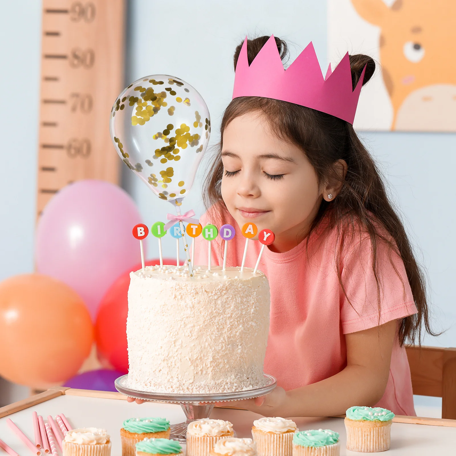 

10Pcs Balloon Cake Toppers Premium Quality Party Cake Decor for Homemade Baking Charming Dessert Insert Adorns