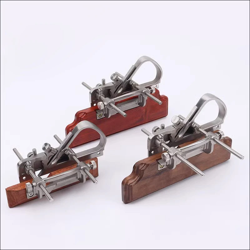 Rabot à main de charrue avec 4 sphères de 3mm, 6mm, 9mm et 12mm, calcul fin, travail rainuré, brochure de rabot/palissandre rouge