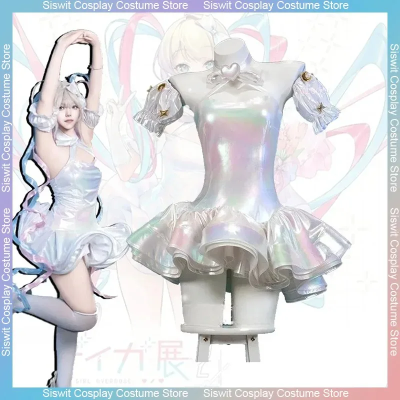 

KAngel Cosplay Costume NEEDY GIRL OVERDOSE Streamer Overload Lolita Dress 2nd Anniversary Outfit Anime Party Laser Skirts Ribbon