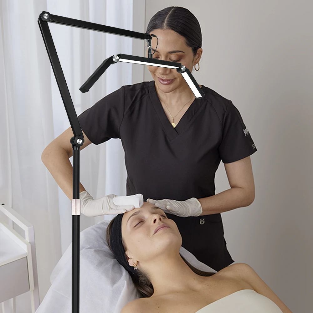 26 ZOLL Halbmondlicht Halbmond Stehlampe mit Halter 360 ° Rotierender Lichtkopf für Wimpernverlängerungen, Tattoo-Hautpflege-Augenbrauen – Detail 10