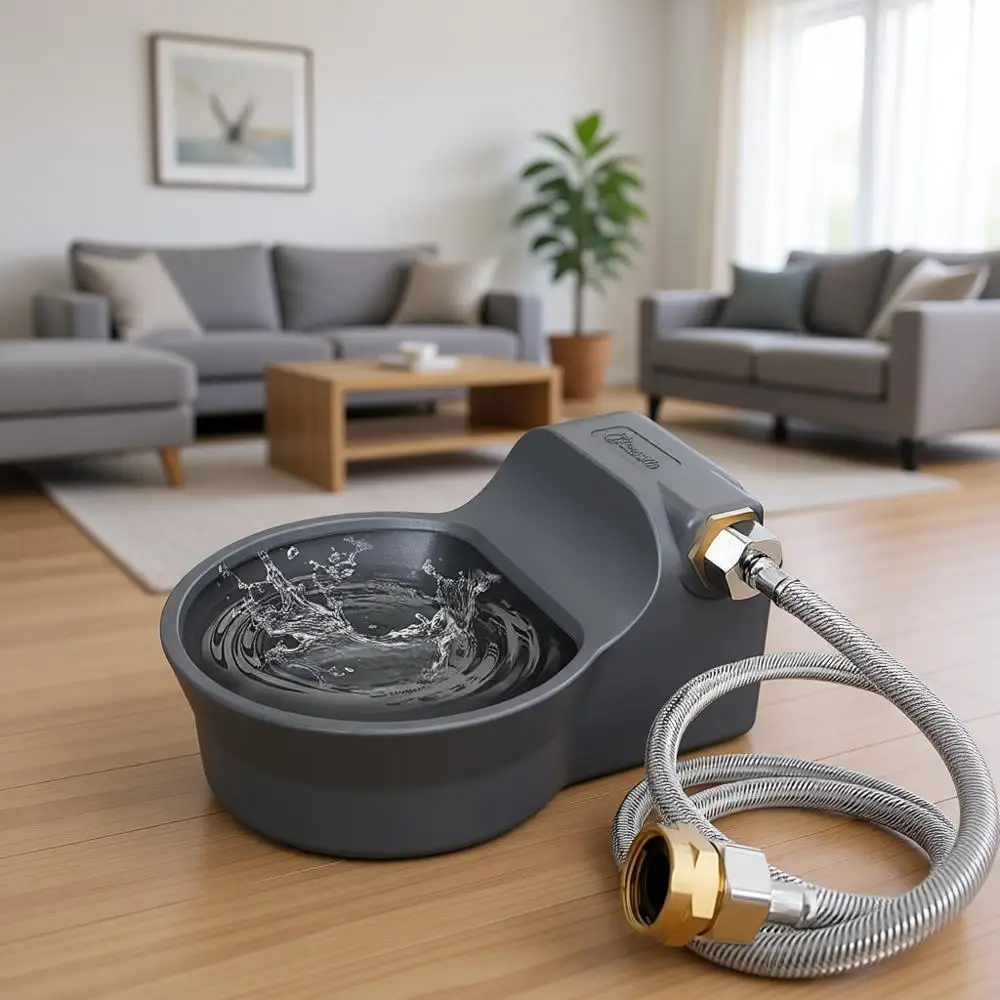 

Автоматическая поилка для собак, уличная миска на 2 л, с автоподачей для домашних животных и скота, кран 3/4 GHT, широкое горлышко