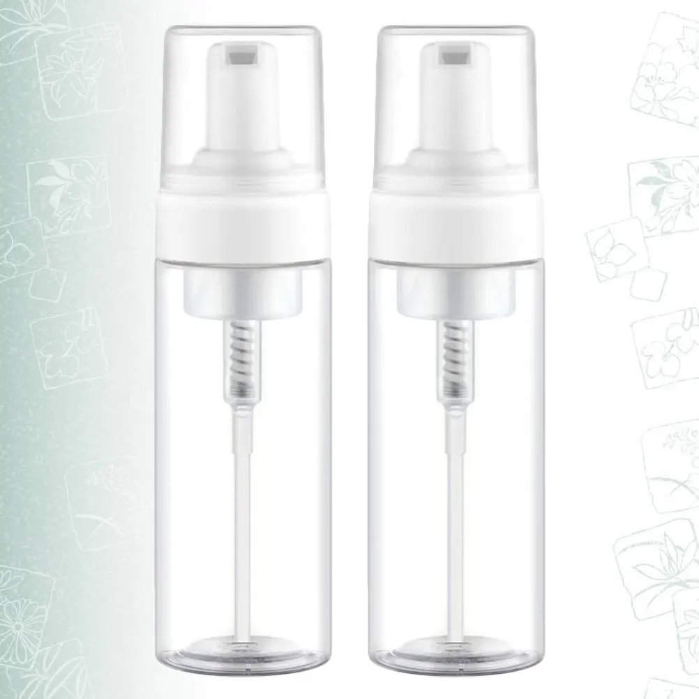 2pcs 150Ml Portable Refillable Dispenser Bottles For Shampoo Body Wash Empty Plastic Pump Bottle Travel Friendly Makeup