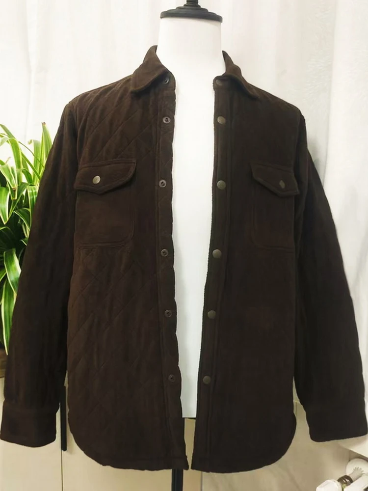 

Мужская стеганая куртка свободного кроя с ромбовидным узором, повседневная, из хлопка, для активного отдыха, теплая, осенне-зимняя, новая модель