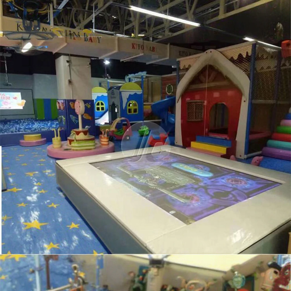 Indoor Interactive Projection Game Trampoline Park Metal Material For Airport Use