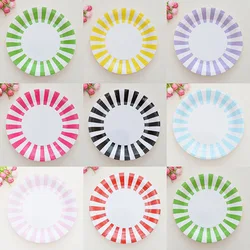 12pcs 9-inch Colorful Stripe Paper Plates Girls Boys Wedding Birthday Picnic Round Disposable Tray Tableware Set Party Supplies