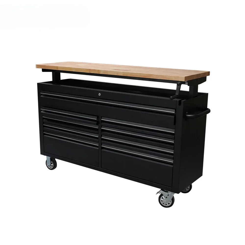 Hyxion wholesaler stainless steel black 24 inch raised garage cabinet