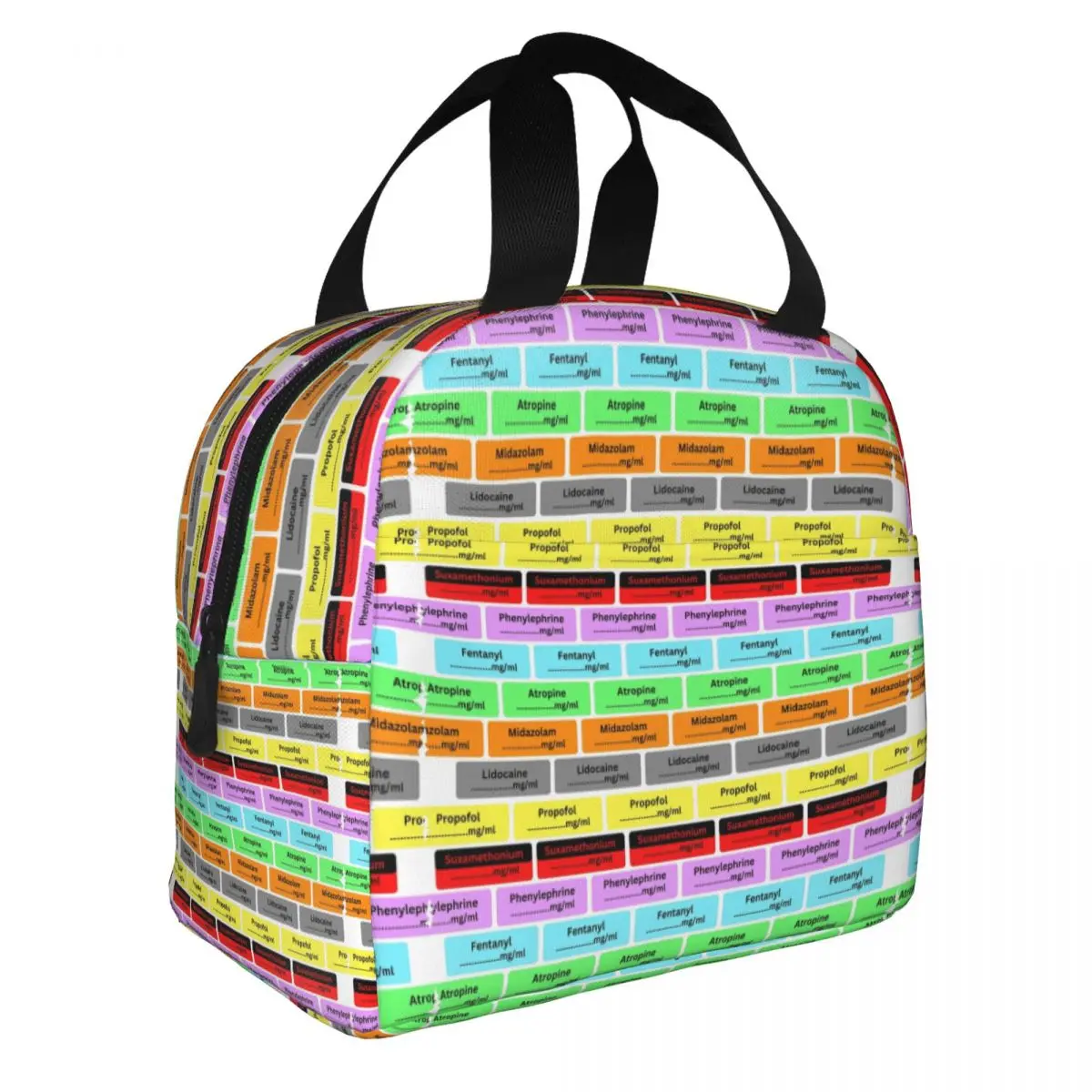 Anesthetic Labels For Anaesthesist Insulated Lunch Tote Bag for Women Medical Nurse Resuable Cooler Thermal Food Lunch Box